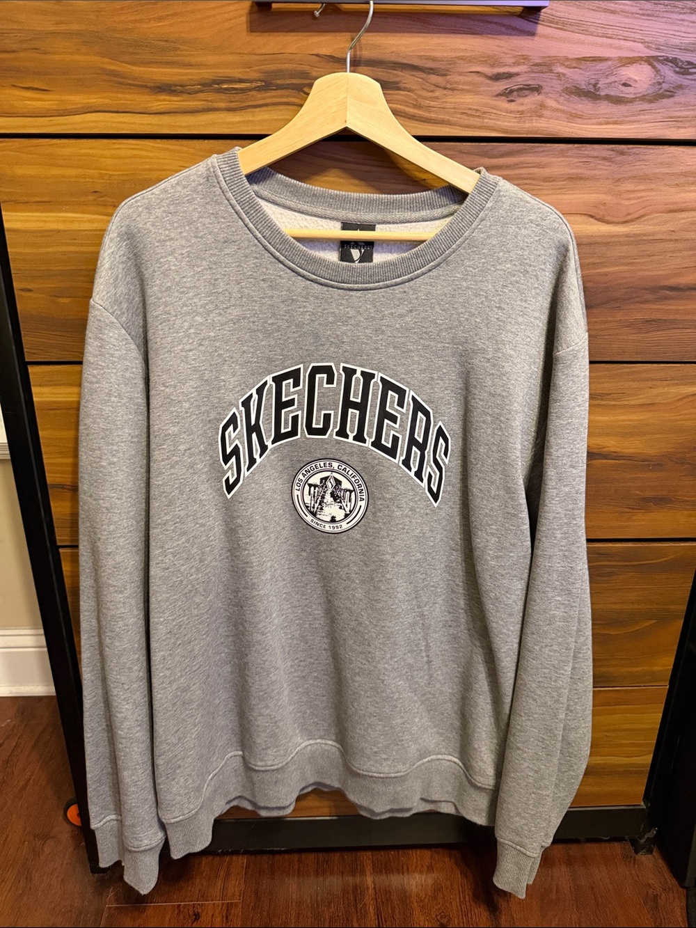 Skechers Men's Heather Gray Crewneck with Bold Arch Logo